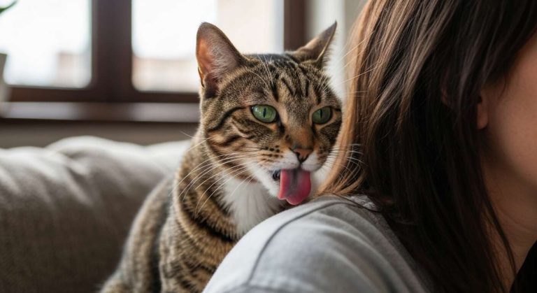 Votre chat vous lèche les cheveux ? Il ne vous toilette pas, il vous transmet ce message bien particulier