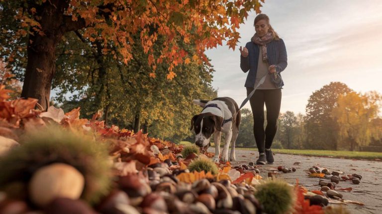 Si votre chien mange des marrons ou des glands en promenade, emmenez-le d&rsquo;urgence chez le vétérinaire, c&rsquo;est une intoxication grave