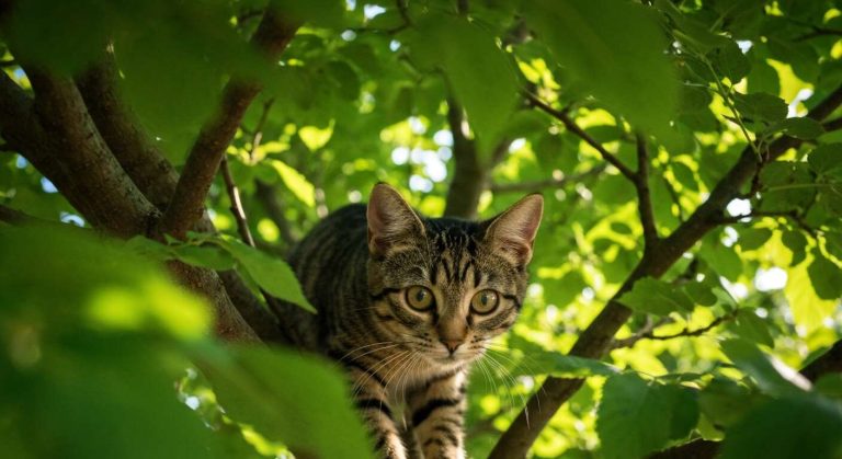 Chat coincé dans un arbre : comment faire pour qu'il descende ? Faut-il appeler les pompiers ?