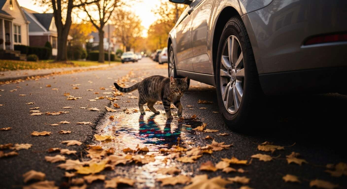 L'antigel qui fuit des voitures est un poison au goût sucré qui attire les chats, la vigilance est maximale cet automne