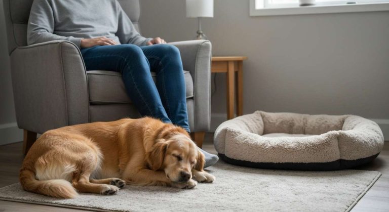Mon chien s'endort systématiquement à mes pieds : pourquoi alors qu'il a une couchette moelleuse à disposition ?