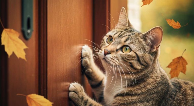 Mon chat gratte toujours à la porte en octobre : comprendre ce rituel