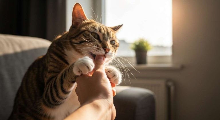 Si votre chat vous mordille gentiment la main, il essaie de vous communiquer une information très importante