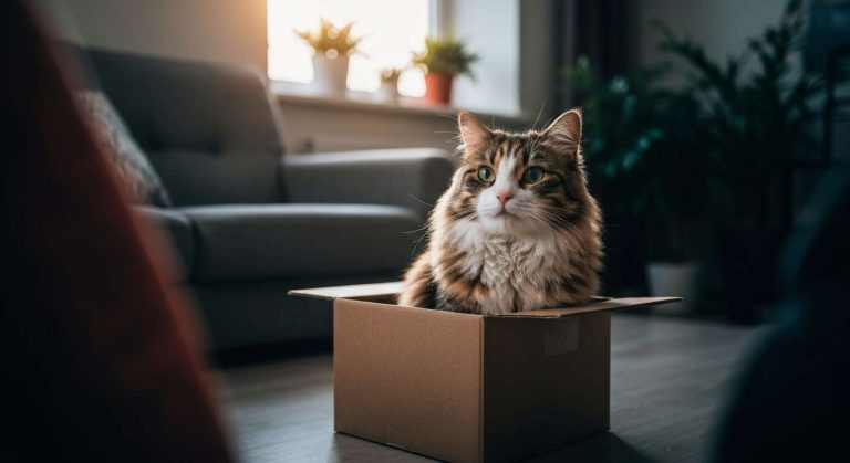 Voici pourquoi votre chat adore les boîtes en carton, même les plus petites, c'est une question de survie