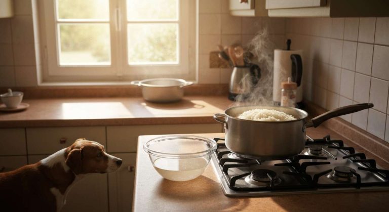 Ne jetez plus l'eau de cuisson du riz : refroidie, c'est un excellent remède contre la diarrhée passagère du chien